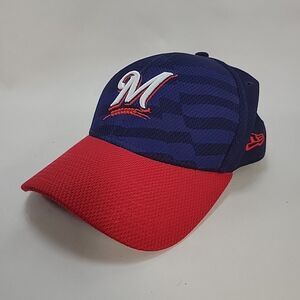 Milwaukee Brewers 39fifty Fitted Hat Medium-Large American Flag "M" and Barley
